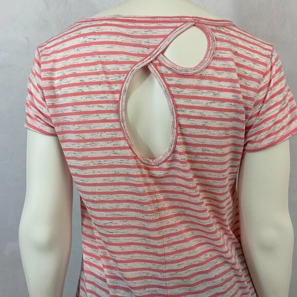 Calvin Klein Women's Top Scoop Neck Short Sleeve Striped Sz M Teardrop Back NWOT - Picture 5 of 8